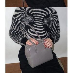 New Mescolato Leather Shoulder Bag Made in Korea Beige Gray